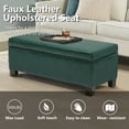 thumbnail image 4 of Foredo Rectangle Ottoman with Storage, Modern Faux Leather Bench with Solid Wood Legs, Ottoman for Living Room, Bedroom and Entryway, Teal, 4 of 7