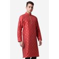 thumbnail image 4 of Royal Kurta Maroon Color Jacquard Silk Printed Long Kurta for Men, 4 of 6