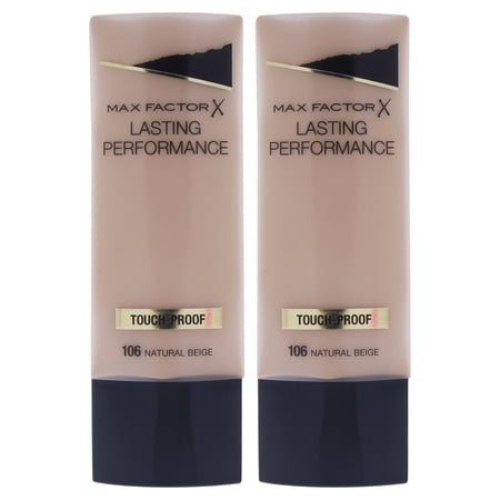 Max Factor Lasting Performance Long Lasting Foundation - 106 Natural Beige - Pack of 2 , 1.18 oz Foundation