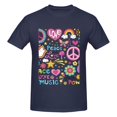 thumbnail image 4 of Bingfone Peace Love And Dove Flower Power Men'S Loose Fit Short-Sleeve Pocket T-Shirt, 4 of 7