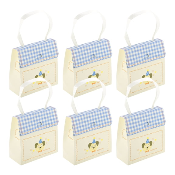 Unique Bargains 6 Pcs Gift Bags Plaid Gift Packaging Colorful