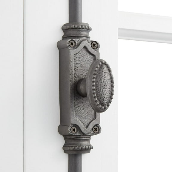Open Box Signature Hardware 436272 Beaded Iron Cremone Bolt For 6' Windows - Grey