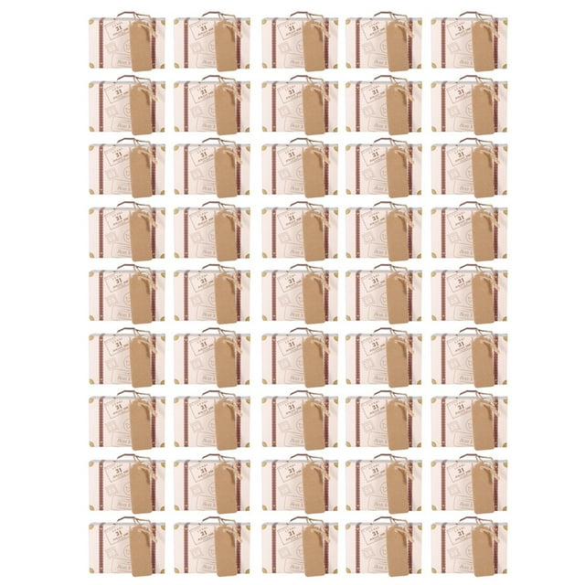 50 piezas/Set Mini Maleta Novel Elegante Portátil Caja de Regalo de Cartón para Dulces Fiesta de Boda Cumpleaños