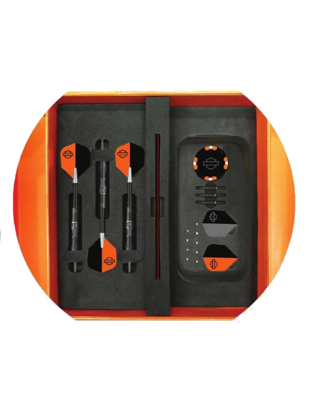 Harley-Davidson Evolution Bar & Shield Laser Engraved Tungsten Boxed Dart Set, Harley Davidson