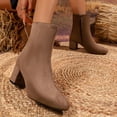 thumbnail image 2 of YOUYEDIAN Boots for Women Fall Winter Vintage Pointed Toe Casual Ankle Booties Block Heel Fashion Comfy Warm Shoes, 2 of 5