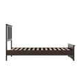 thumbnail image 2 of HomeStock Artisanal Abode Solid Wood Low Profile Platform Bed with Matching Footboard, Durable Solid Wood Platform Bed for Bedrooms-Color:Espresso,Size:Twin, 2 of 6