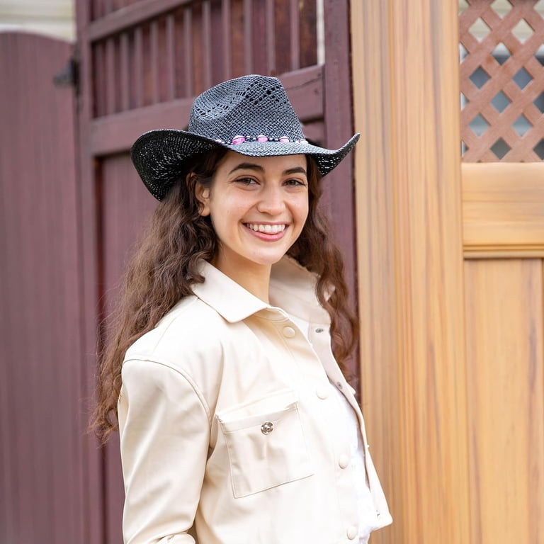 BEADED Hearts Trim, Shapeable Cowboy Hat-Beige TOVOSO Western Cowgirl Hat - Beige | Shapeable Brim & Beaded  main image 4