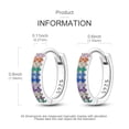 thumbnail image 4 of MULA Original 925 Sterling Silver Round Hoop Earrings Colorful Rainbow AAA CZ for Women Jewelry Gift, 4 of 5