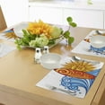 thumbnail image 4 of Ambesonne Ride the Wave Place Mats Set of 4, Ocean Wave Sun, Standard Size, Vermilion Yellow Blue, 4 of 6