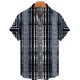 thumbnail image 3 of Camisas lisas de patchwork para hombre, ropa sencilla con estampado 3D, camisas hawaianas de playa, blusas Y2K de manga corta, ropa vintage, blusa con solapa, 3 of 5