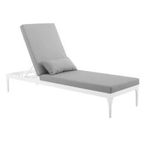 Modway Perspective Aluminum Patio Chaise Lounge in White and Gray