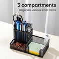 thumbnail image 2 of SHBOTO Mesh Desk Organizer Office Supplies Caddy with Pencil Holder and Storage Baskets for Desktop Accessories, 3 Compartments, Black, 2 of 7