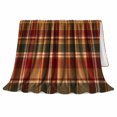 thumbnail image 2 of Autumn Tartan Plaid Living Room, Festive autumn celebration Scene, Warm Flannel Blanket for Living Room and Family Room with Detailed Artwork, Art Lovers autumn celebration Gift, Festive Home Decor, 2 of 9