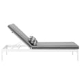 thumbnail image 4 of Modway Perspective Aluminum Patio Chaise Lounge Chair in White and Striped Gray, 4 of 6