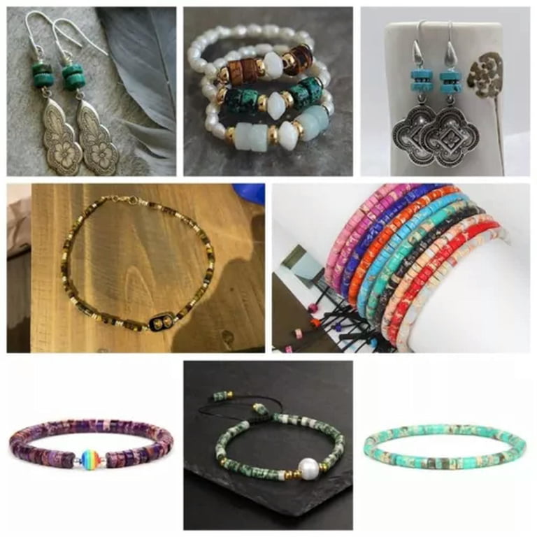 15+ Assorted Gemstone Rondelle Beads 2x4mm - Heishi Spacers For DIY Jewelry Making