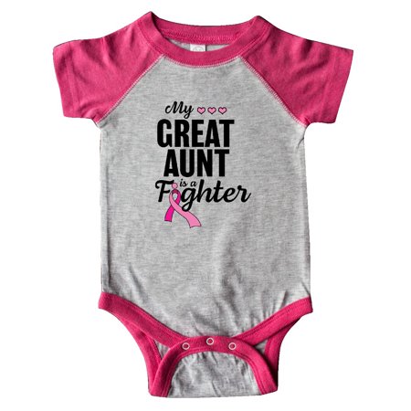

Inktastic Breast Cancer Awareness My Great Aunt is a Fighter Gift Baby Boy or Baby Girl Bodysuit