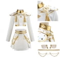 thumbnail image 4 of Halloween Popular Singers Idol Cosplay Costume, Popular Star Idol Dance Performance Costume, Includes Top and Mini Skirt with Accessories, Birthday Party Cosplay Dress Up , 140(9-10 Years), 4 of 7