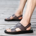 thumbnail image 3 of Leozcaa Mens Beach Sandals Slides Comfortable Summer Slippers Lightweight Non-Slip Black Slides Slipper, 3 of 8