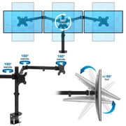 Mount-It! Triple Monitor Desk Mount, Fits 24-32 Monitors, Full Motion Stand, Ergonomic