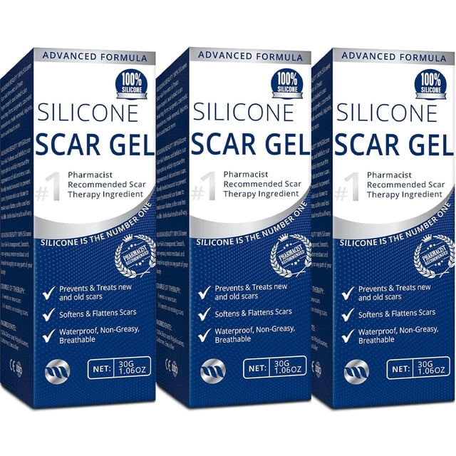 Gel para cicatrices MURASAKI BEAUTY 100% silicona, paquete de 3 unidades de 30 ml