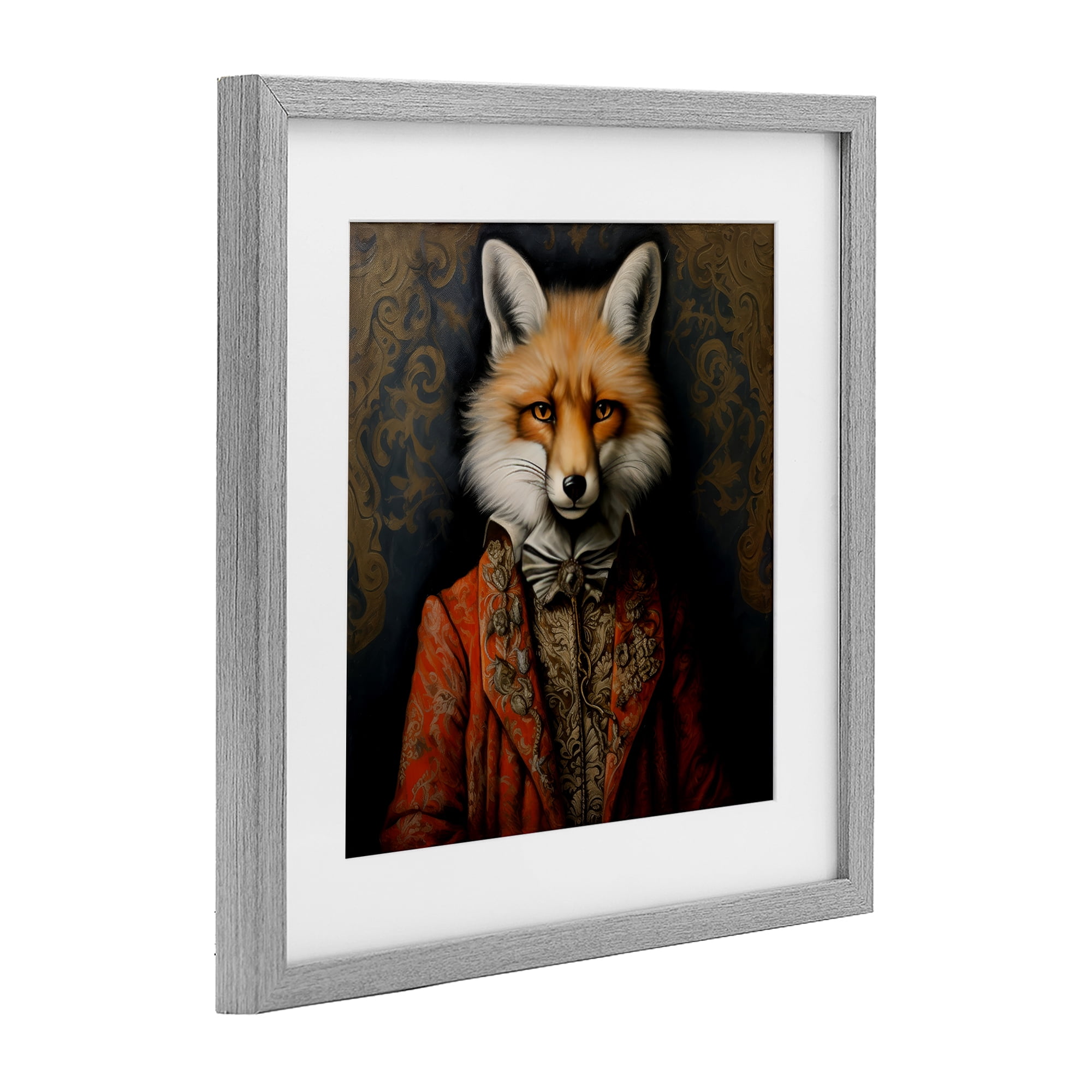 Stupell Industries Mystical Metamorphosis Fox Gray Framed Print Under Glass, design by Lazar Studio