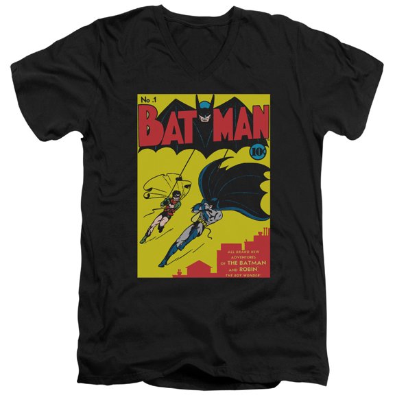 Batman - Batman First - Slim Fit V Neck Shirt - Medium