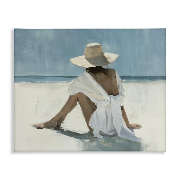 Stupell Industries Ocean Dream Woman People Painting Wrapped Canvas Art Print Wall Art, 20 x 16