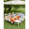 thumbnail image 3 of Outdoor Tablecloth with Umbrella Hole and Zipper, Fall Pumpkin Rectangle Table Cloth 60x102 Inch Waterproof Tablecloth, Thanksgiving Orange Blue White Leaves Picnic Table Cover for Patio Camping, 3 of 7