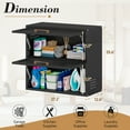 thumbnail image 3 of Bathroom Wall Cabinet, Metal Medicine Cabinet with 2 Doors, Wall Mounted Bathroom Storage Cabinet with Pegboard for Bathroom Laundry Room Kitchen, Black, 3 of 9