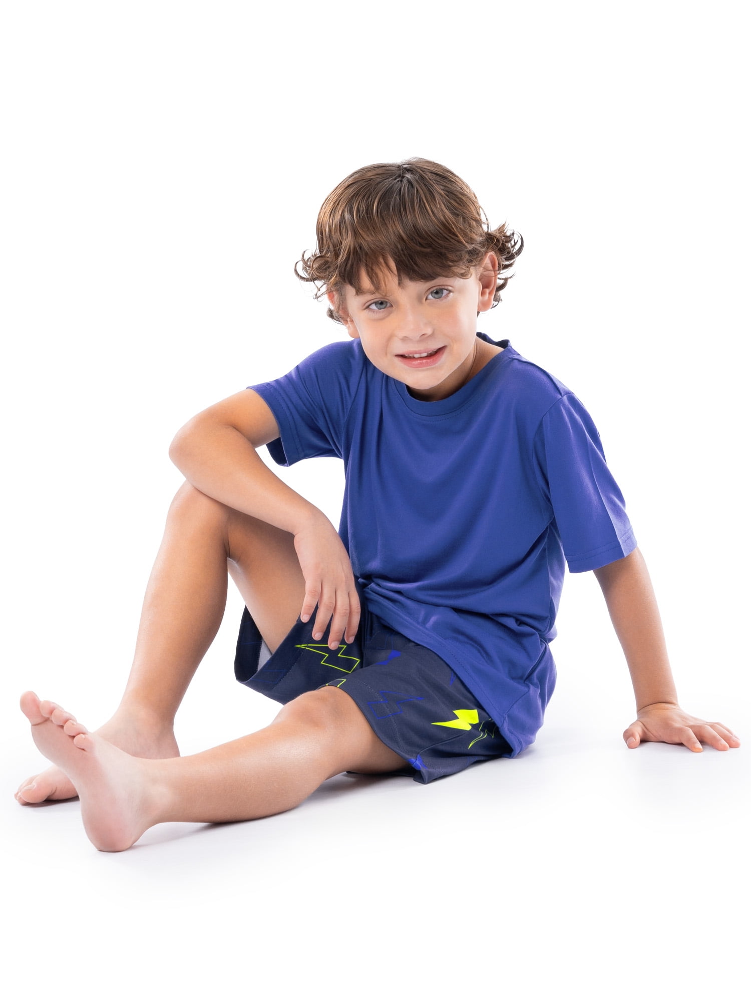 Fruit of the Loom Boy's Getaway Loose Fit Short Sleeve Top, Pajama Sleep pant & Short Set, 3-Piece, Sizes 4/5-14/16