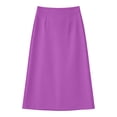 thumbnail image 6 of Women's Stretchy High Wasited A Line Long Maxi Skirt Below Knee Length Flared Midi Skirts Purple, 6 of 6