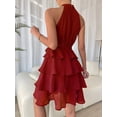 thumbnail image 5 of Blmnix Woman Dress Sexy Dresses Fit & Flare Party Dresses Dresses Sleeveless Halter Mid-Length Belted Summer Casual Dresses for Women,M, 5 of 7