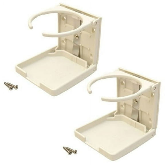 AFI Boat Collapsible Cup Holders 22062 | 3 1/8 Inch Off-White (Pair)