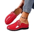 thumbnail image 4 of Fankiway Sabots pour Femmes en Cuir Verni à Boucle Réglable Antidérapants Sandales Mules Confortables Été Rouge 9, 4 of 9