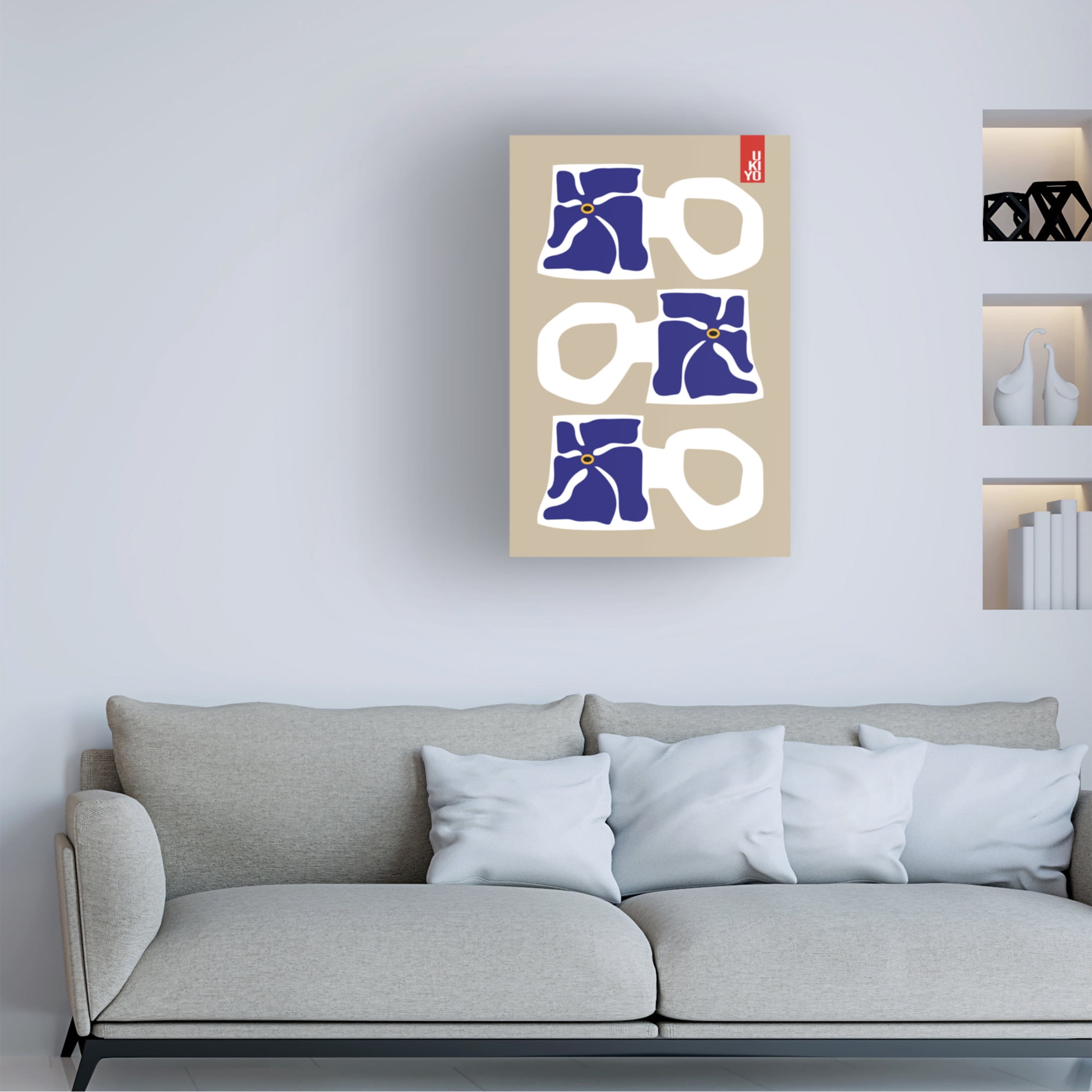 Trademark Fine Art Frances Collett  Ukiyo Mug Blue Canvas Wall Art