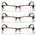 thumbnail image 2 of 3 Pairs Rectangular Half Rim Reading Glasses - Simple Classic Clear Lens Reader - Spring Hinges +2.50, 2 of 2