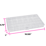 Everything Mary 21 Compartment Plastic Bead Storage Box, Clear, (Single)