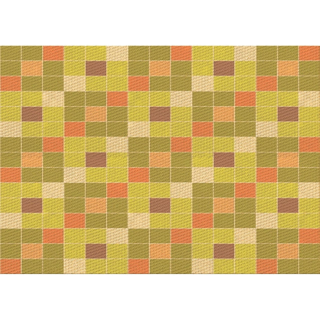Ahgly Company Machine Washable Indoor Rectangle Transitional Bright Gold Yellow Area Rugs, 5' x 8'