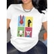 thumbnail image 1 of Women's Cartoon Print Crew Neck T-Shirt, Cotton 100% Knit Fabric, Sports , All Season, Medium Stretch Top, 1 of 7