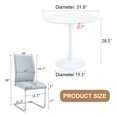 thumbnail image 4 of 3-Piece Luxury Dining Set - 31.9" Round Premium Hourglass Table Table + 2 PU Ultra-Comfortable Chairs - Silver Ergonomic Arched Legs - White/Black/Gray Options, 4 of 20