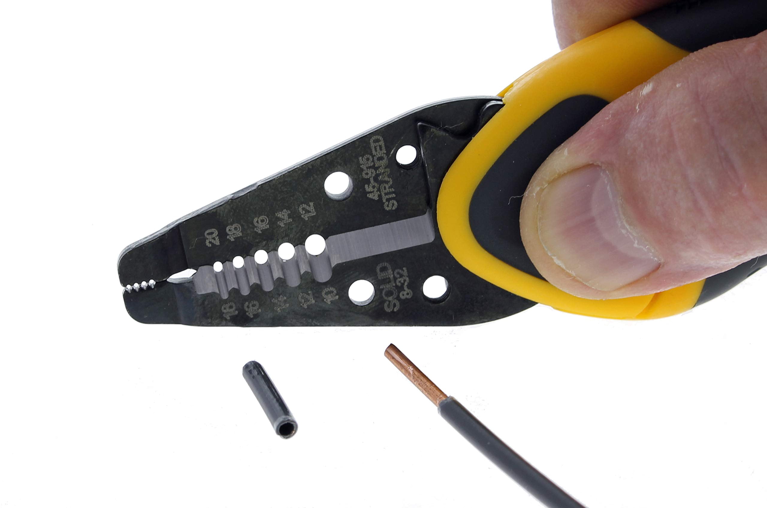 Electrical 45-915 Kinetic Reflex T-stripper - 10-20 Awg  Wire Stripper With Thumb Rest Plier Nose Slide Lock Textured Grips