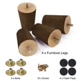 thumbnail image 5 of Unique Bargains Wood Furniture Legs Replacement Feet for Furniture DIY, 4Pcs Walnut Color 3.1 Inch, 5 of 8