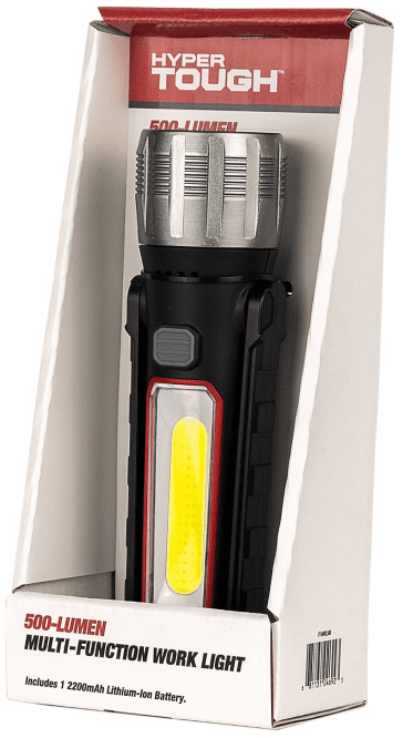Hyper Tough, 500LM Multi-Use LED Work Light, Portable with Stand and Magnetic, Black, Plastic