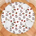 thumbnail image 2 of White Cow Strawberry Heart Pattern Round Fitted Tablecloth with Elastic Edge,Dining Table Cover Waterproof,Outdoor Round Tablecloth for Camping,Dining,Indoor and Outdoor, 2 of 7