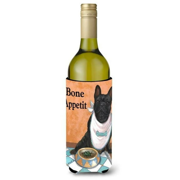 Carolines Treasures PPP3096LITERK 24 oz French Bulldog Bone Appetit Wine Bottle Hugger
