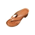 thumbnail image 3 of Vibrex Women's Thong Sandals Women's Fashion Casual Large Size Spring And Summer Breathable Wedge Sandals Women's Sandals Perfect For Travel,Daily,Vacations,Part,Dates,Work_Brown_8.5, 3 of 4
