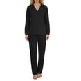 thumbnail image 2 of Gamivast Womens Scrub Sets Long Sleeve V-Neck Top & Straight Leg Pants Nursing Uniforms Solid Soft Comfy Stretch Medical Spa Workwear Matching Sets, 2 of 5