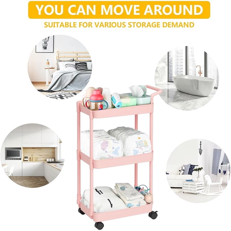 Baby Diaper Caddy Carrello Porta Pannolini Organizer Per Bambini - Bianco, Con Scomparti Per Biberon, Lozioni E Accessori - 3