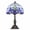 US Plug Blue, variant on Stained Glass Table Lamp, Baroque Style Bedroom Desk Lamp, Retro Bedside Table Lamp Includes Light Bulb for Bedroom Nightstand Living Room Dormitory Office Decor