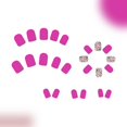 thumbnail image 4 of Drrntien 24 Pcs Short Square Stick on Nail Glossy Full Cover False Nail Flowers Press On Nail Manicures Supplies for Woman, 4 of 7